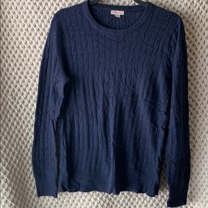 Cabled Navy Pullover